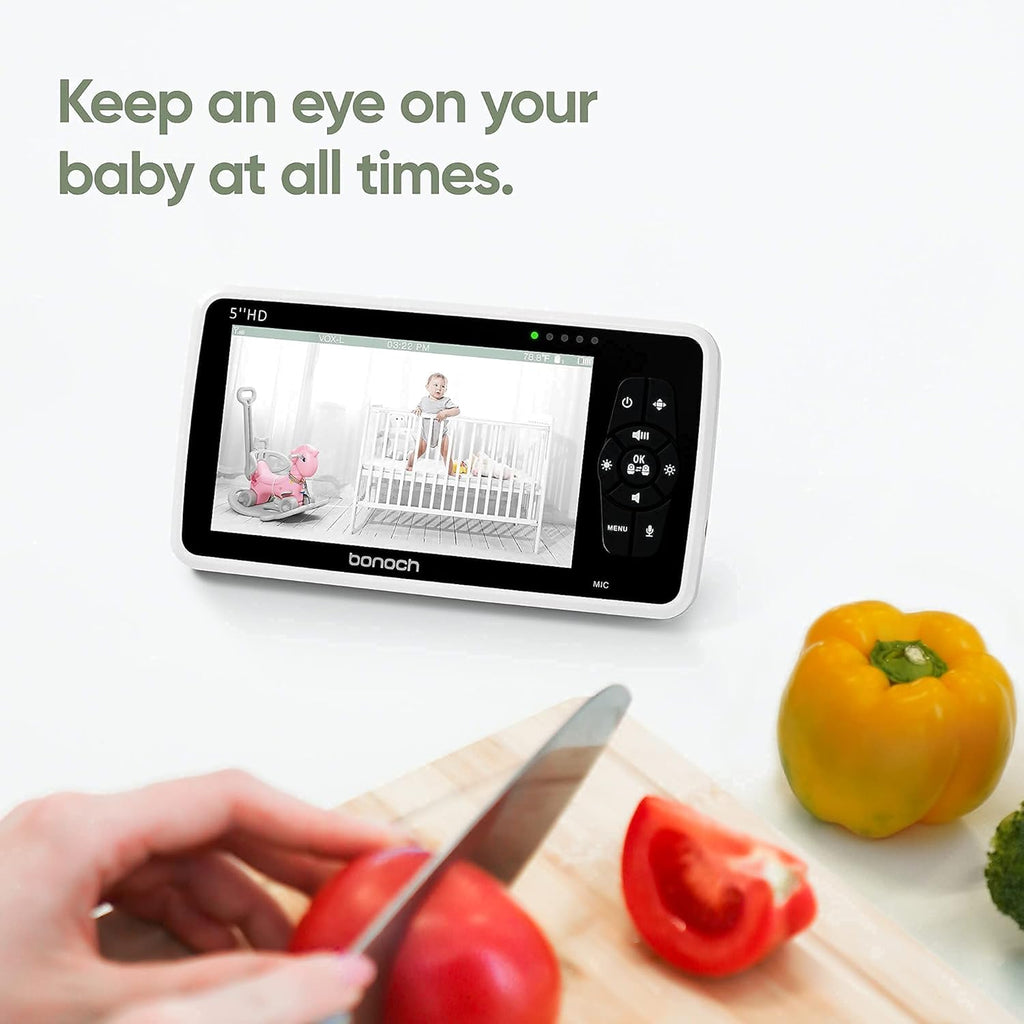 Video Baby Monitor with Camera and Audio, 720P HD Display, Night Vision, 2-Way Audio X36284