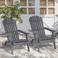 Folding Adirondack Chair Set of 2 Grey X533
