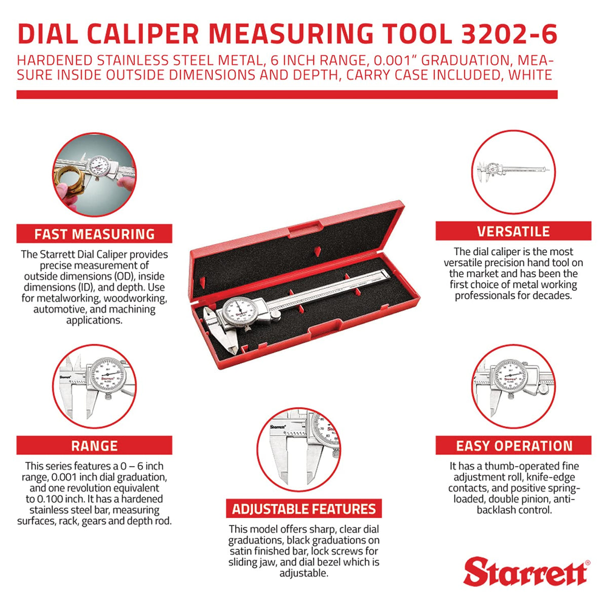 6 Inch Stainless Steel Dial Caliper E75890