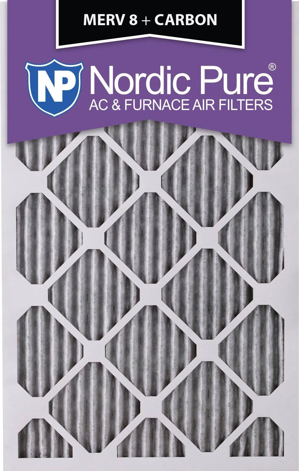 20x25x1 MERV 8 Pleated Carbon Air Filters 12 Pack K35733