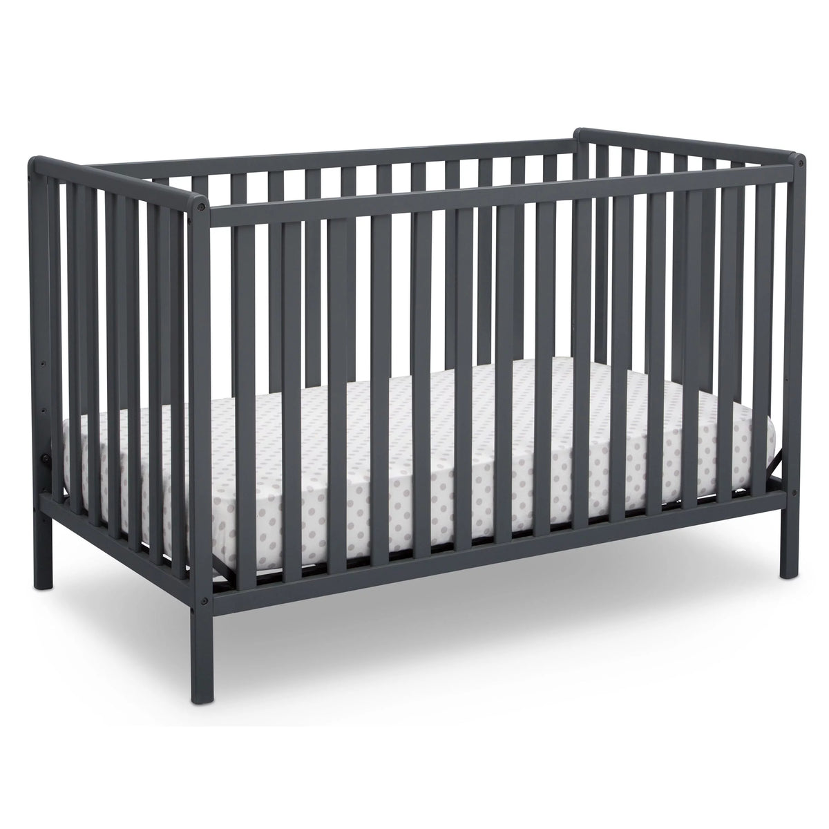 Charcoal Gray 4-in-1 Convertible Baby Crib B1926