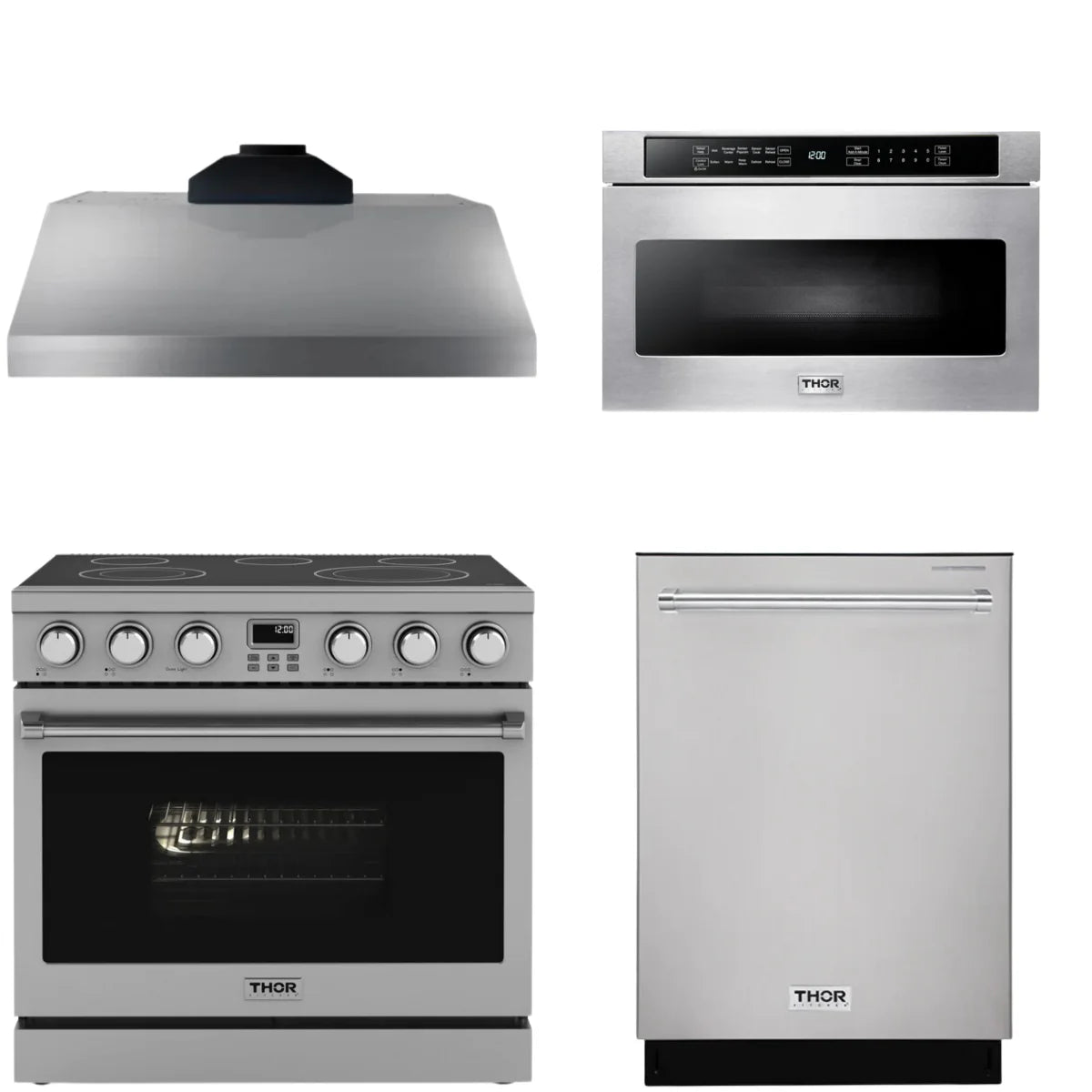 36 Electric Range, Range Hood, Dishwasher and Microwave R63484