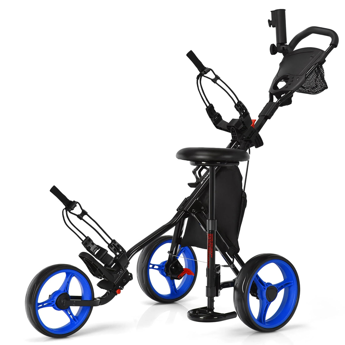 Folding 3 Wheels Golf Push Cart with Seat P897