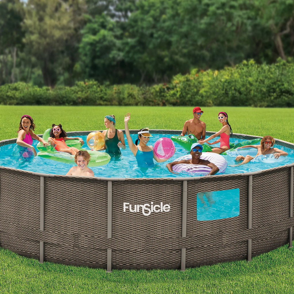 18 ft Round Above Ground Frame Swimming Pool A386