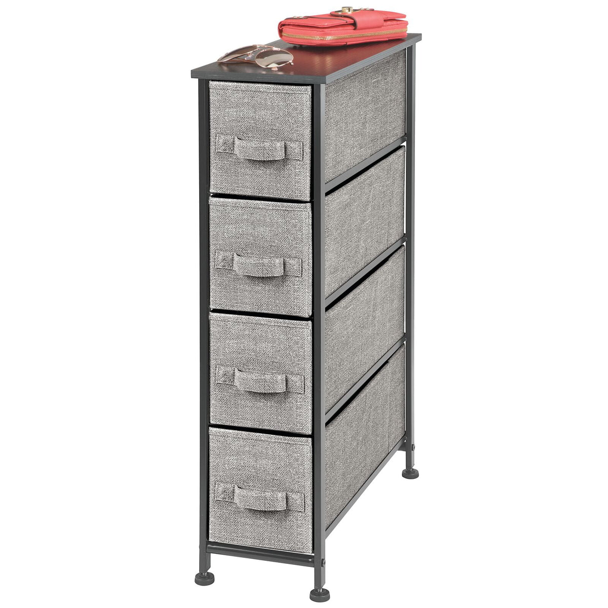 Narrow 4 Fabric Drawers Dresser Q222447
