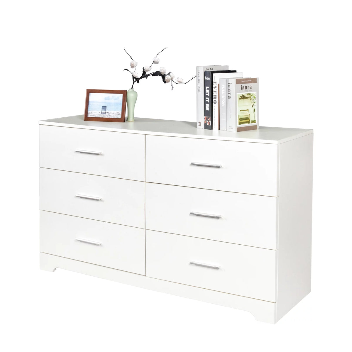 Black 6 Drawer Wood Dresser Z5461