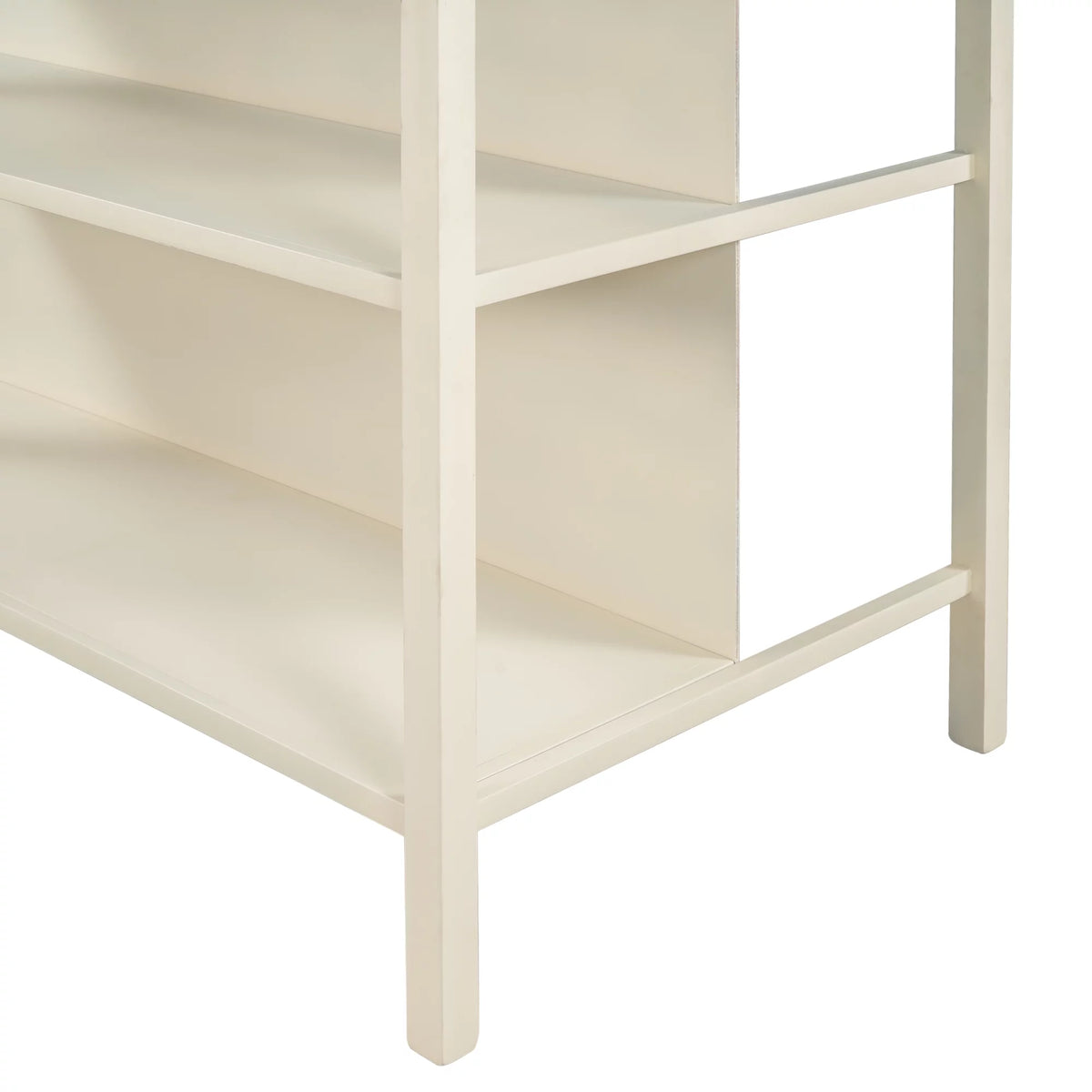 Solid Wood Kitchen Island with 2 Open Shelves K284