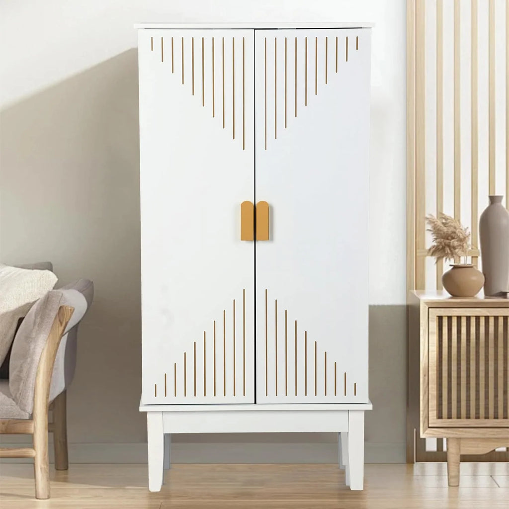 White Storage Cabinet with Adjustable Shelves U92303