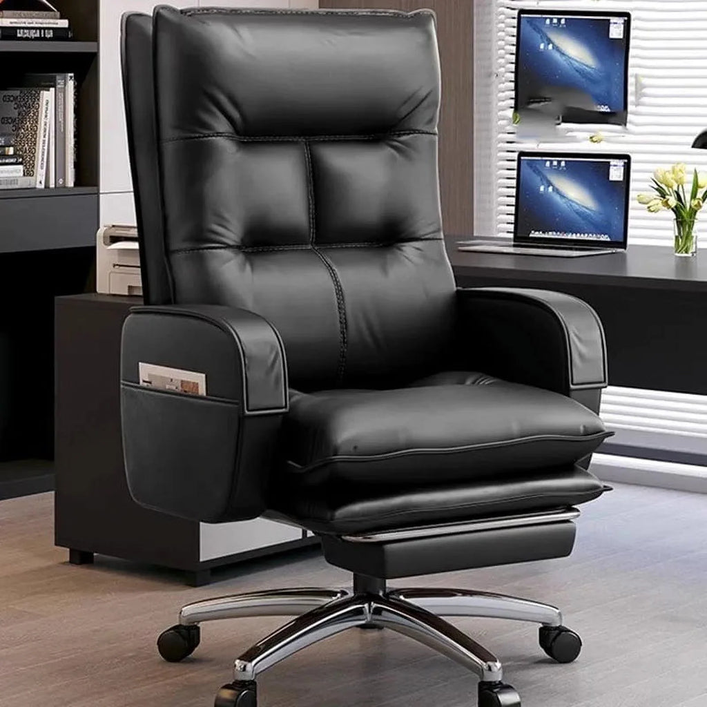 Genuine Leather Swivel Office Chairs J47827