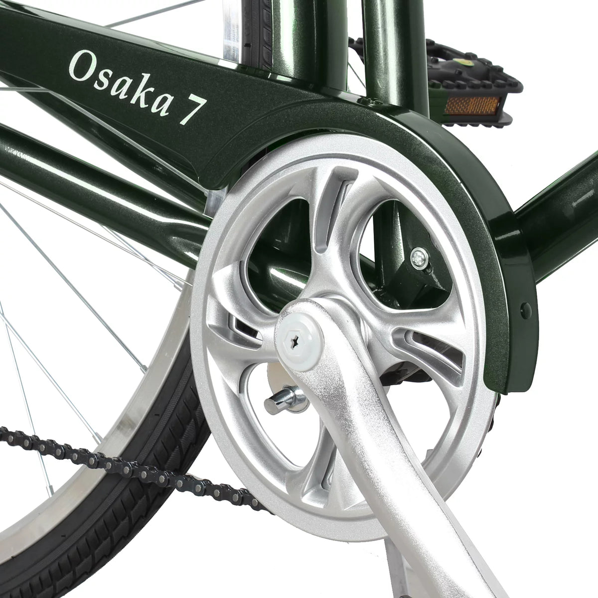 Men's 21 Speed Matte Black Steel Frame Hybrid City Bike W305