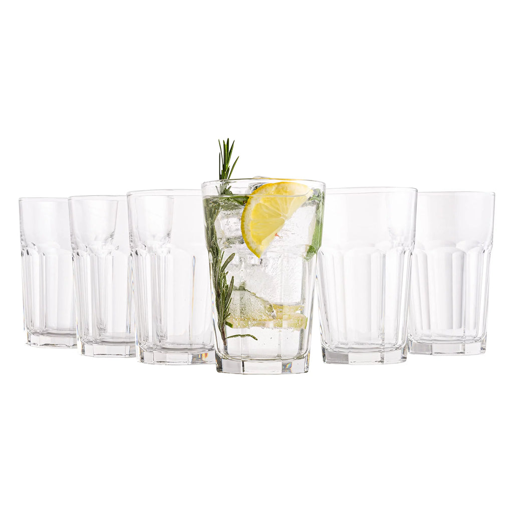 Set of 6 14 Ounce Dishwasher Safe Drinking Glasses W7295
