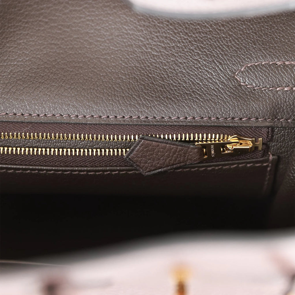 Birkin 25 Ebene Barenia Faubourg Gold Hardware R225
