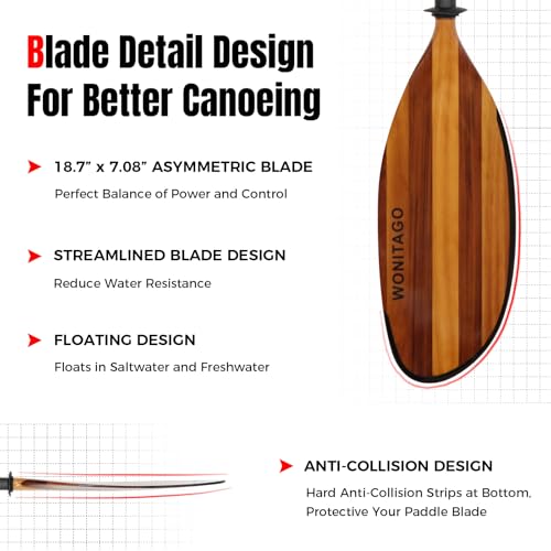 Full Carbon Fiber Shaft Wooden Blade Adjustable Kayak Paddle A63395