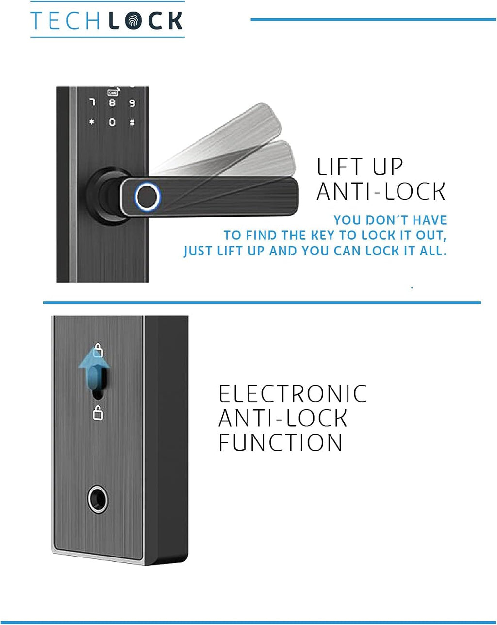 Fingerprint Bluetooth Smart Door Lock with Keyless Entry D7176