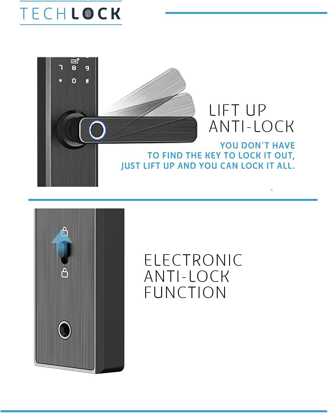 Fingerprint Bluetooth Smart Door Lock with Keyless Entry D7176