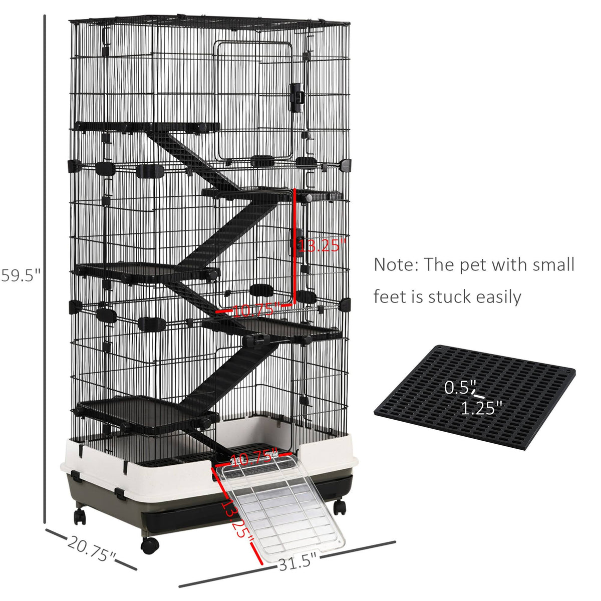 5-Tier Rolling Small Animal Cage S919