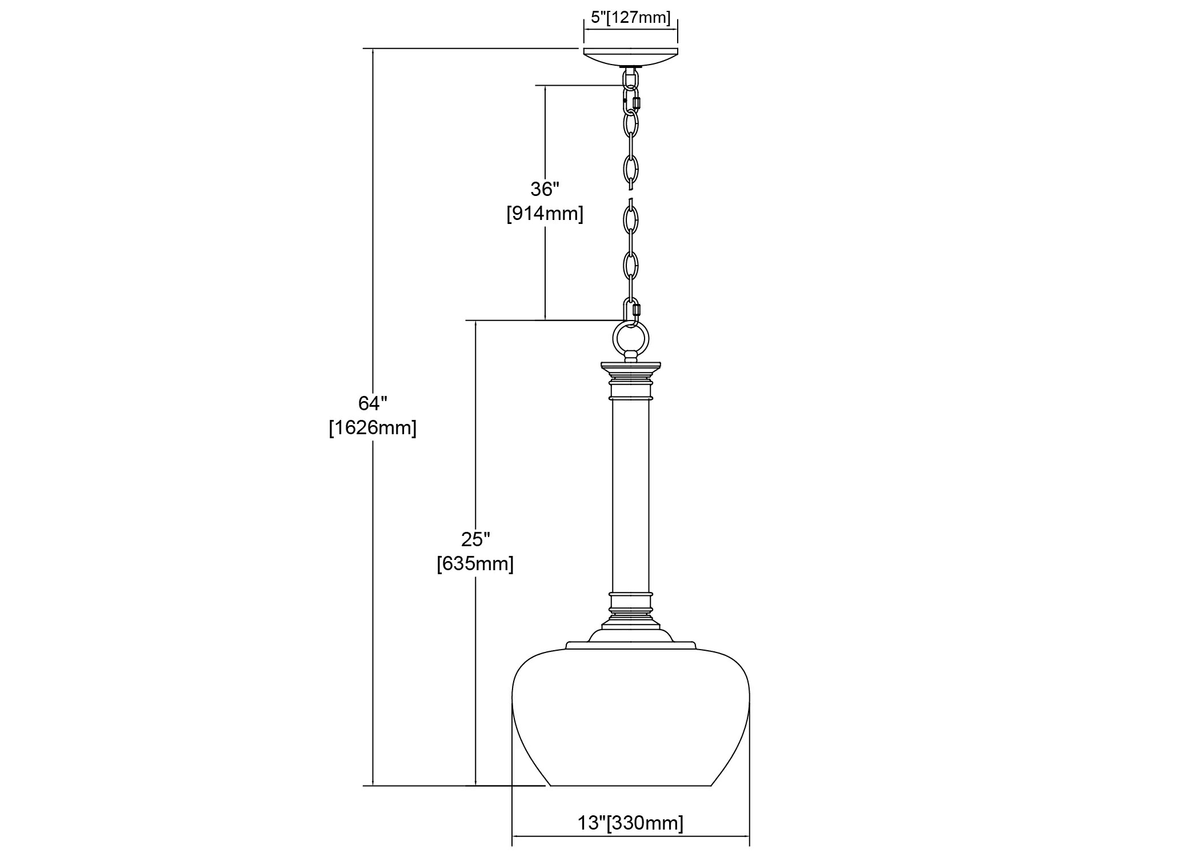 1-Light Pendant in Burnished Brass with Clear N8342