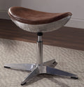 Retro Brown Top Grain Leather Aluminum Stool U24849