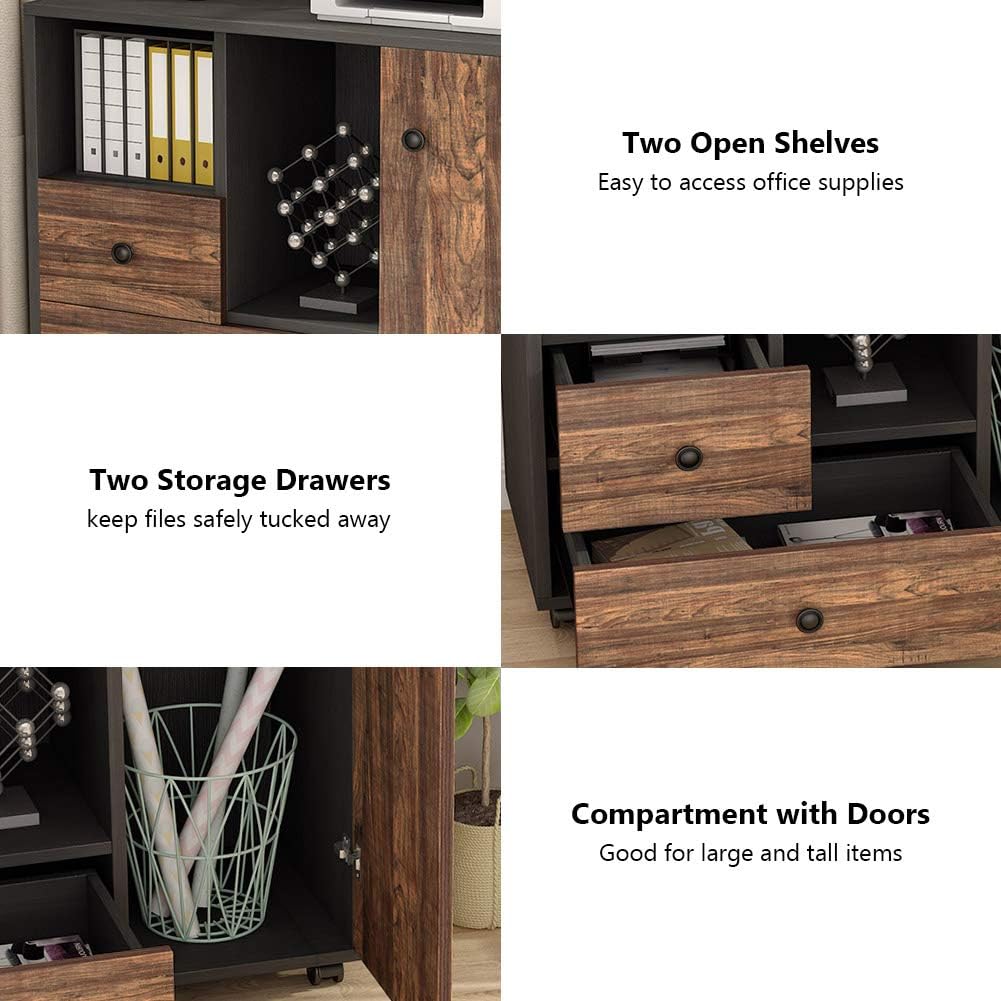 2 Drawer Mobile File Cabinet with Wheels Z4426