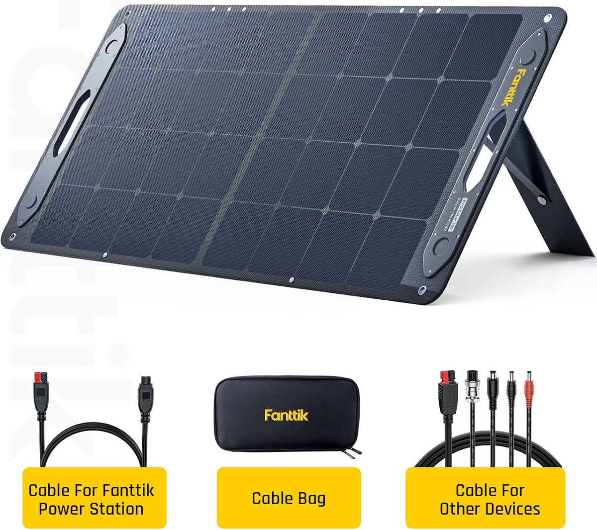 100W Portable Foldable Solar Panel Kit with Adjustable Kickstand N106