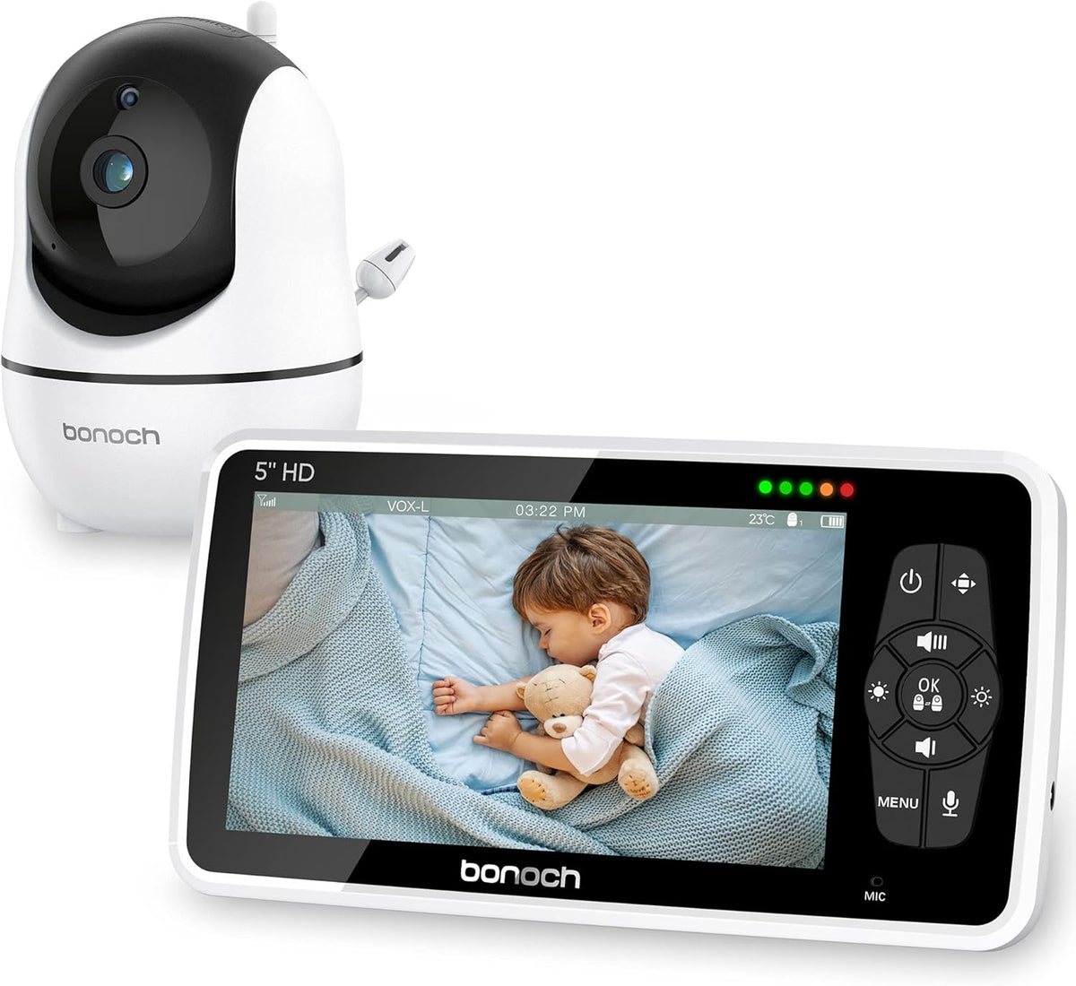 Video Baby Monitor with Camera and Audio, 720P HD Display, Night Vision, 2-Way Audio X36284