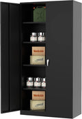 72'' Tall Metal Storage Cabinet with Locking Doors and 4 Adjustable Shelves W5275