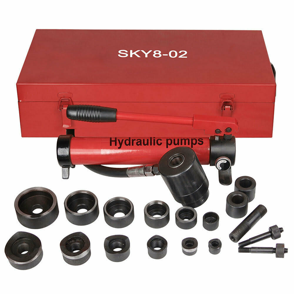 10 Ton 6 Die Hydraulic Knockout Punch Tool Kit with Case T2756