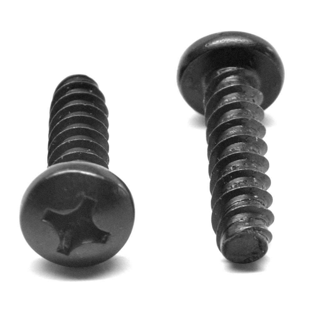 #12-14 x 3/8 Phillips Pan Head Sheet Metal Screw Black Zinc Plated J58541