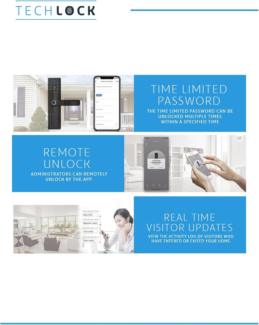 Fingerprint Bluetooth Smart Door Lock with Keyless Entry D7176