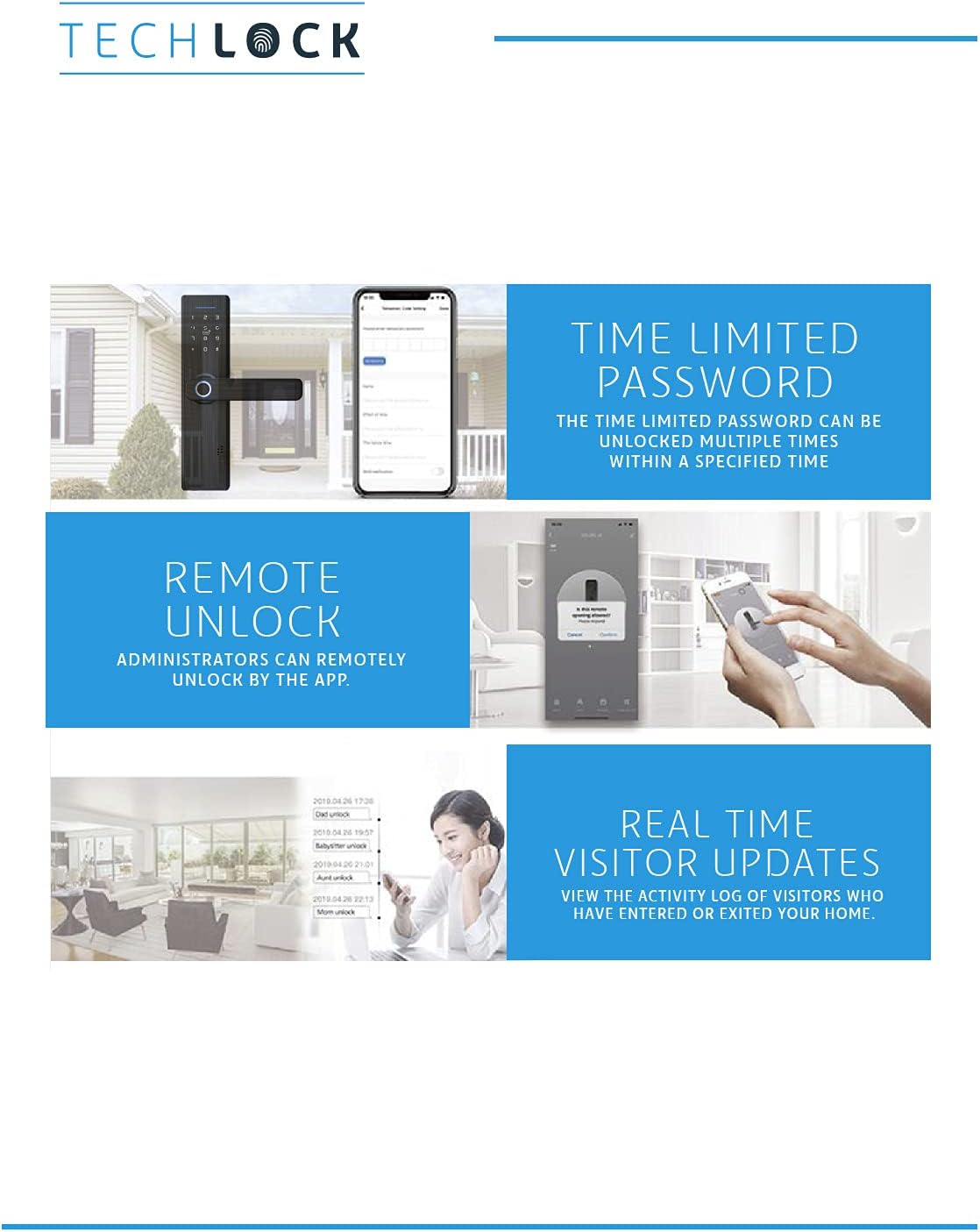 Fingerprint Bluetooth Smart Door Lock with Keyless Entry D7176