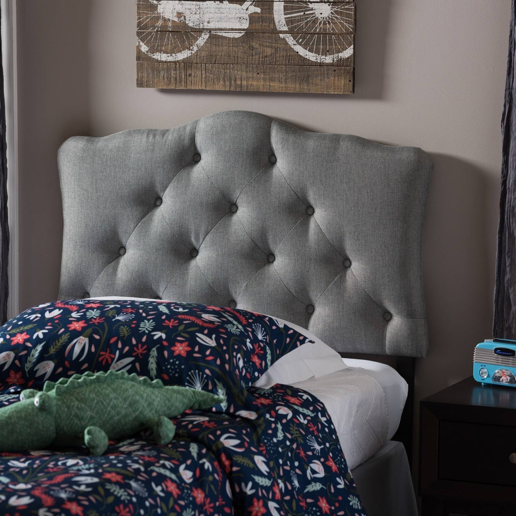 Full Size Grey Fabric Upholstered Headboard W932682
