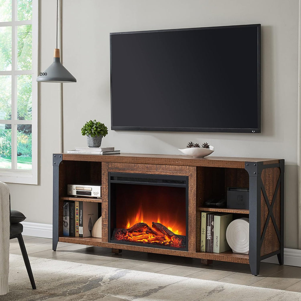 65 inch Fireplace TV Stand with Electric Fireplace & Remote Control C422486
