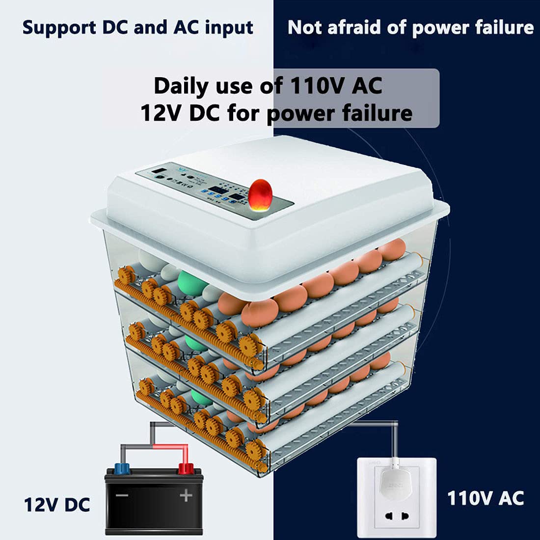 170 Egg Incubator with Automatic Egg Turning and Temperature Humidity Control V301