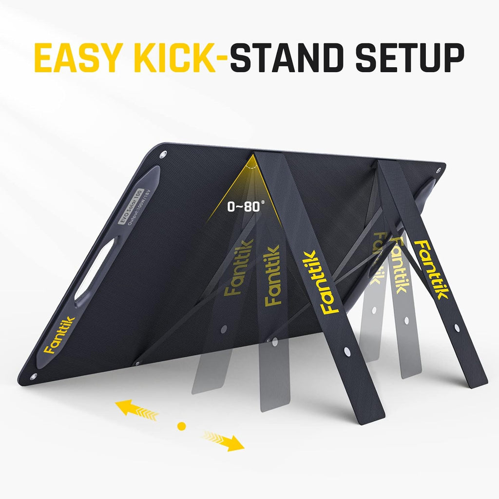100W Portable Foldable Solar Panel Kit with Adjustable Kickstand N106
