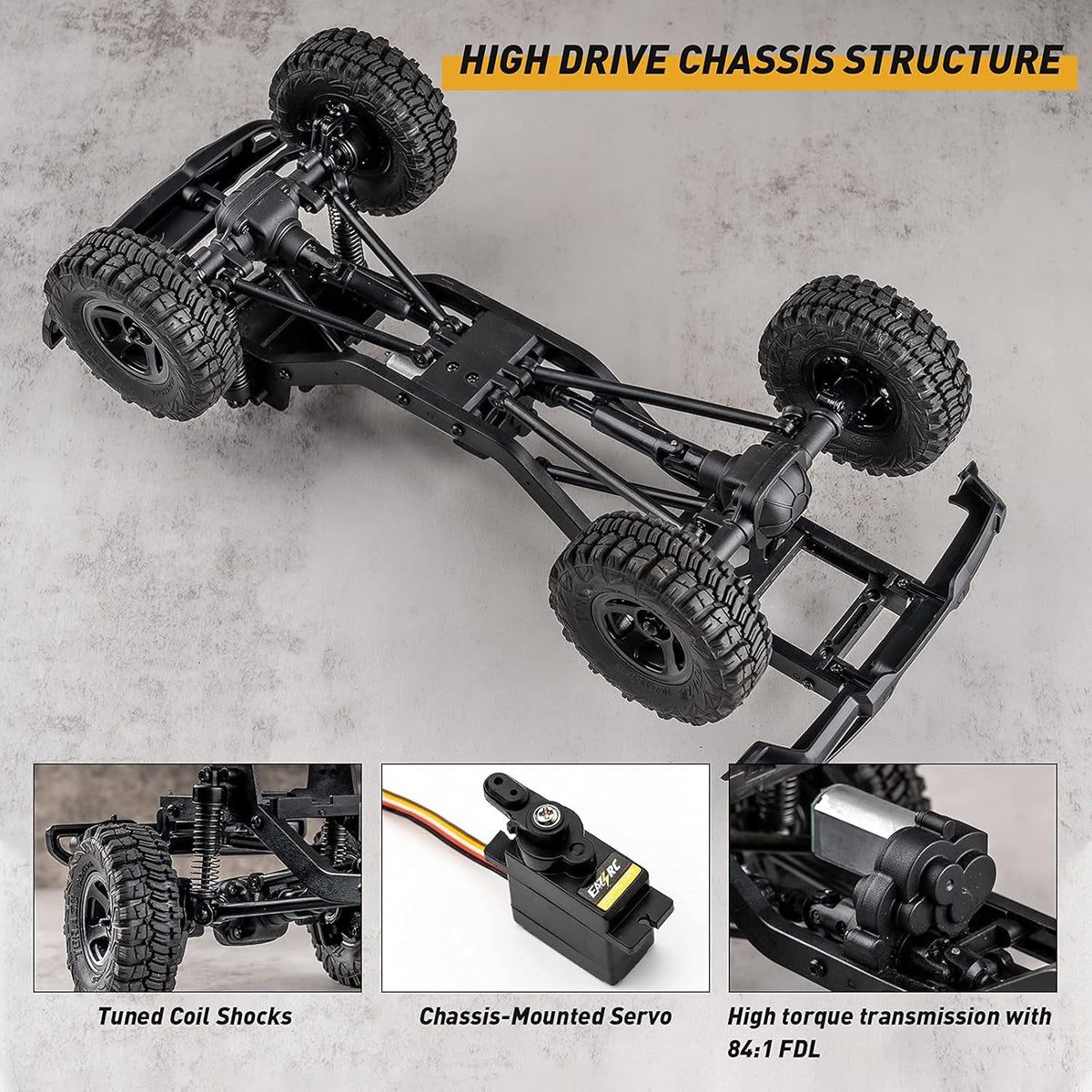 1/18 RC Crawler, 2.4GHz 4WD RC Cars with Battery Charger H810