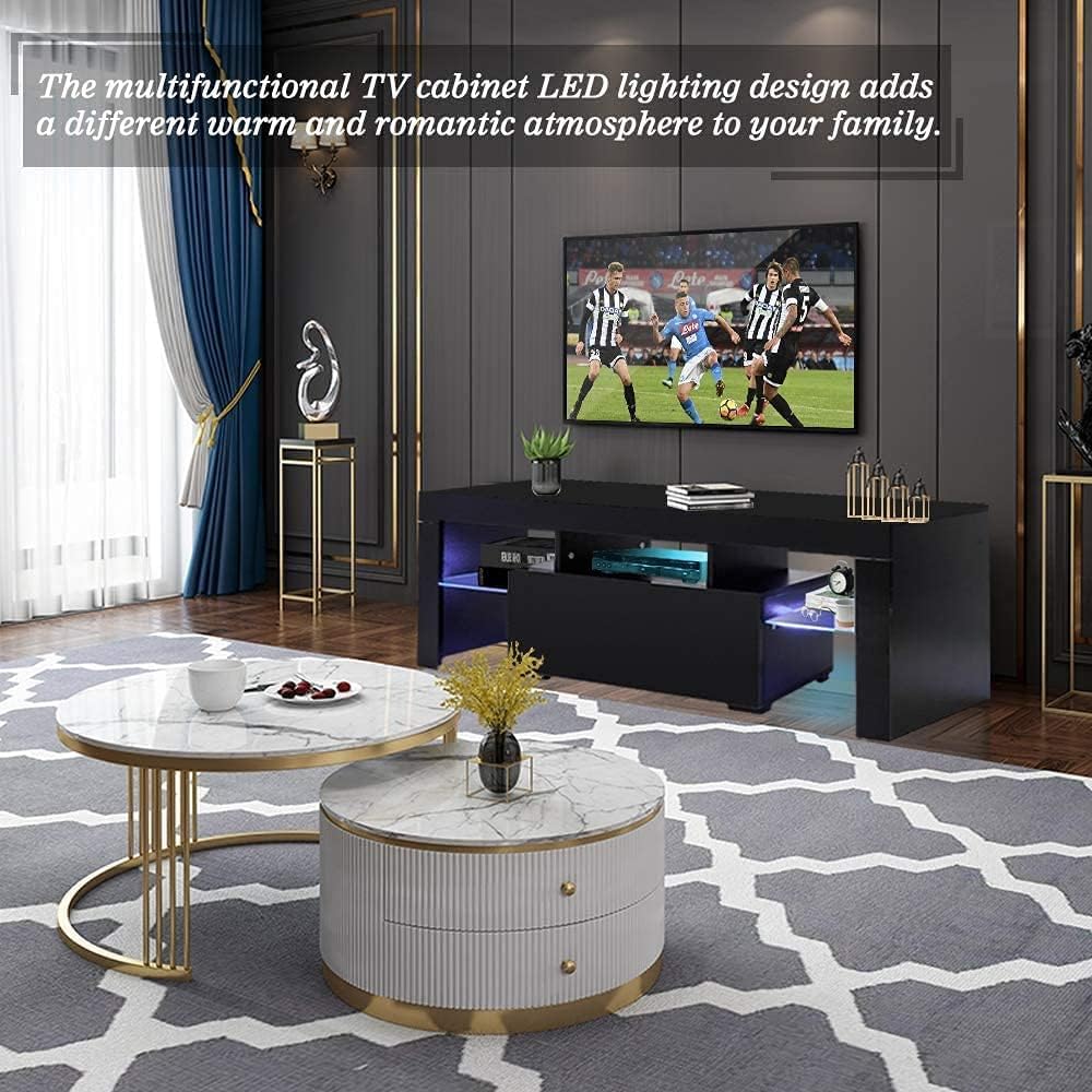 LED TV Cabinet TV Stands with Color Change Lighting for 45/55/65 Inch B810