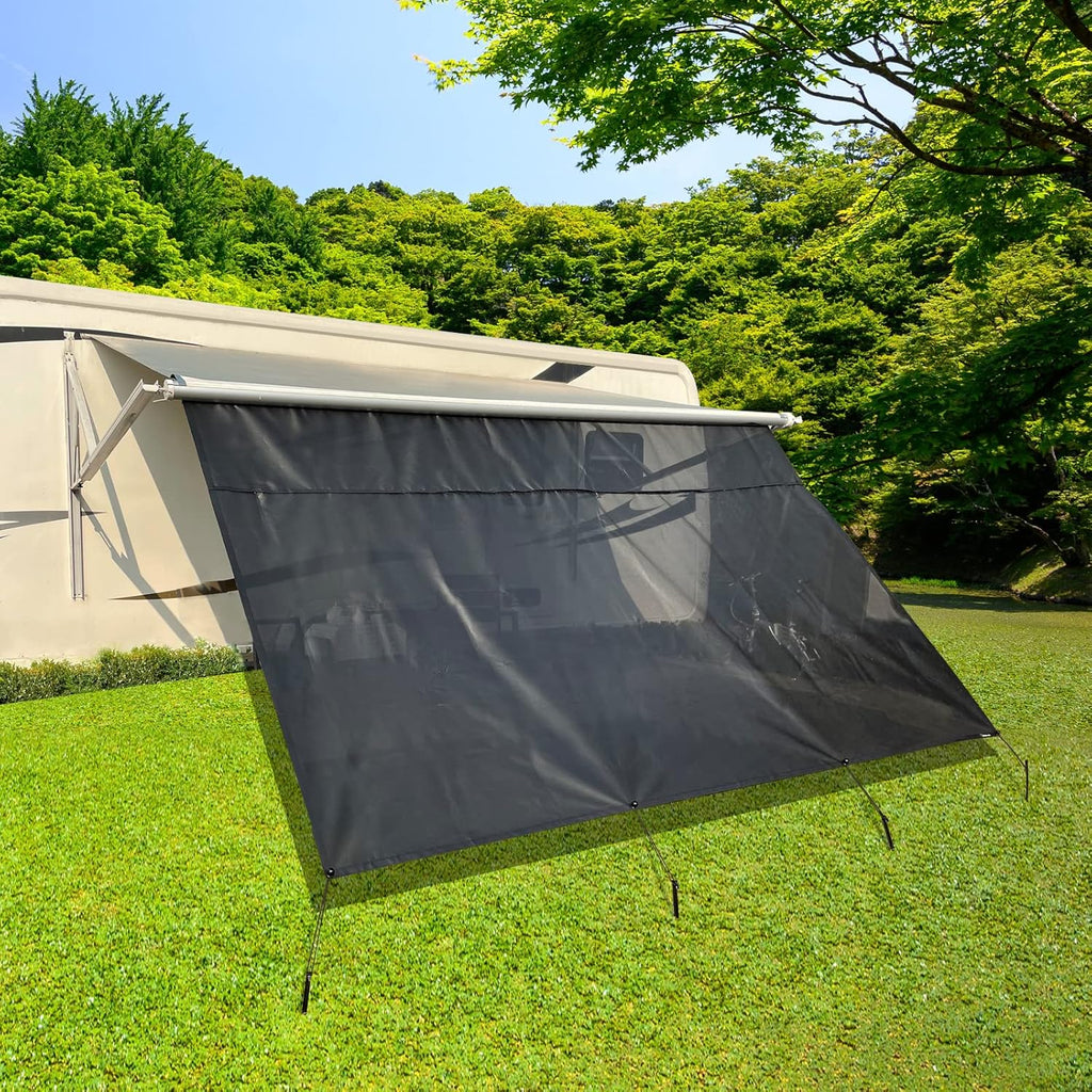 RV Awning Shade Screen with Zipper 8'X18'3'' P442