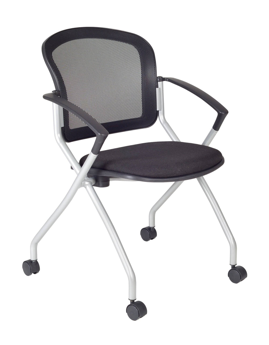 48 x 24 in. Grey Training Table & 2 Black Nesting Chairs J904