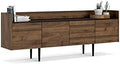 Walnut and Black 2 Drawer 3 Door Sideboard Cabinet K502508