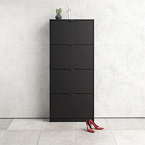 Black 4 Drawer Shoe Cabinet L631