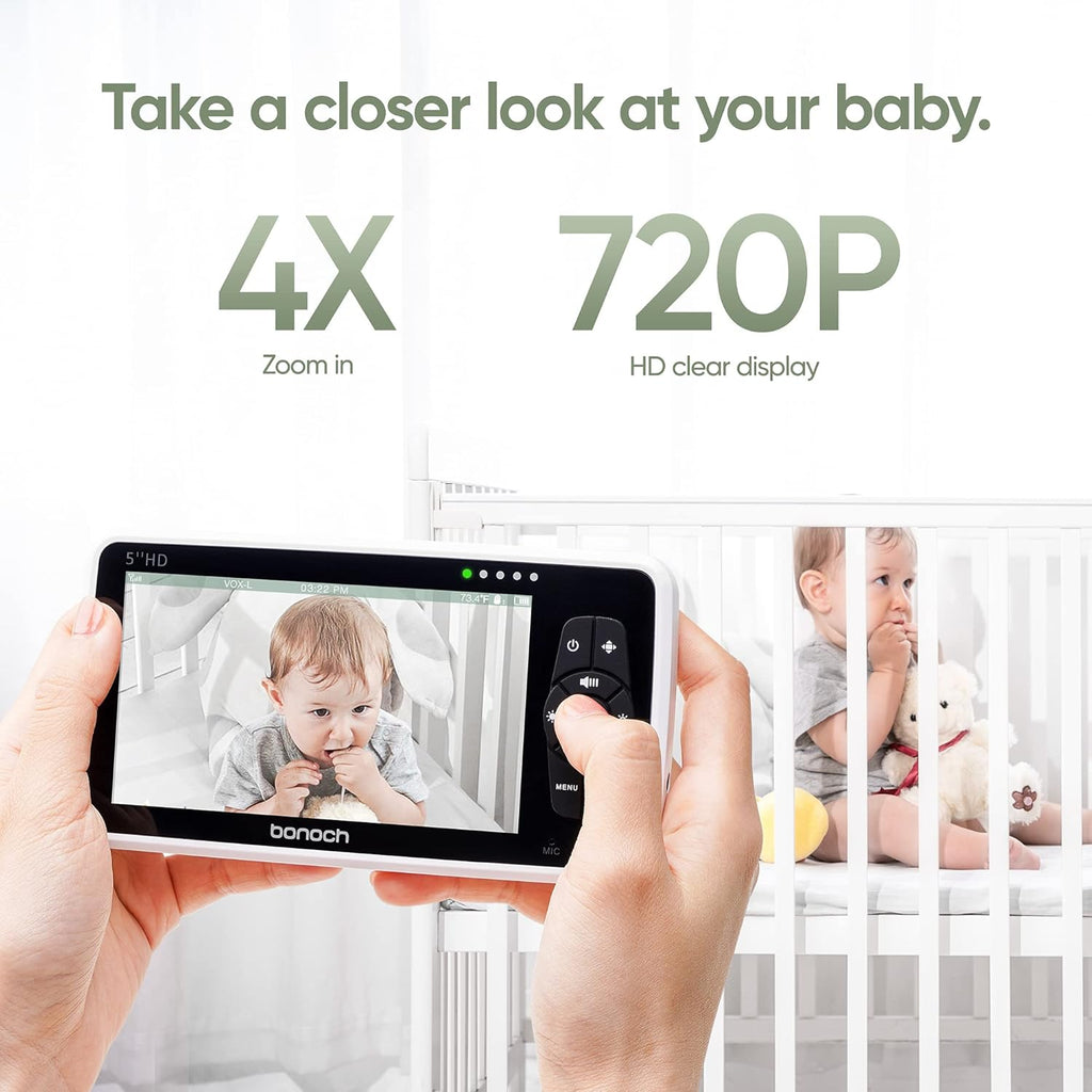 Video Baby Monitor with Camera and Audio, 720P HD Display, Night Vision, 2-Way Audio X36284