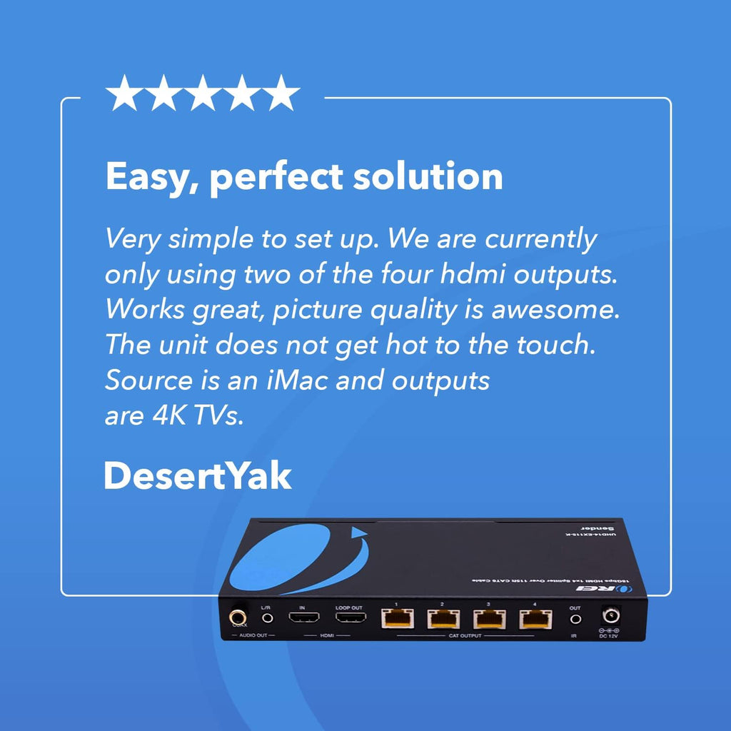 1x4 HDMI Extender Splitter 4K Over Single Cable CAT6/7 N724233
