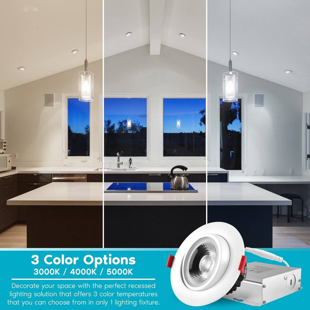 4 in. Adjustable Gimbal Integrated LED Recessed Light 6-Pack O1985