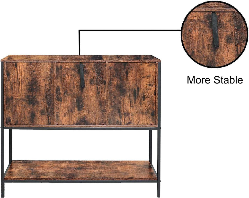 Rustic Brown Storage Cabinet with 2 Drawers and 1 Open Shelf W933