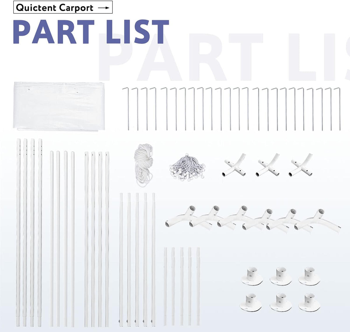 10'x20' Heavy Duty White Carport G9364