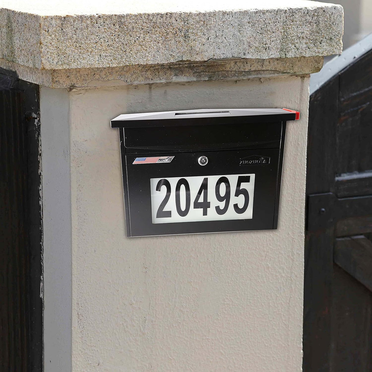 Black Wall Mount Locking Mailbox K886899