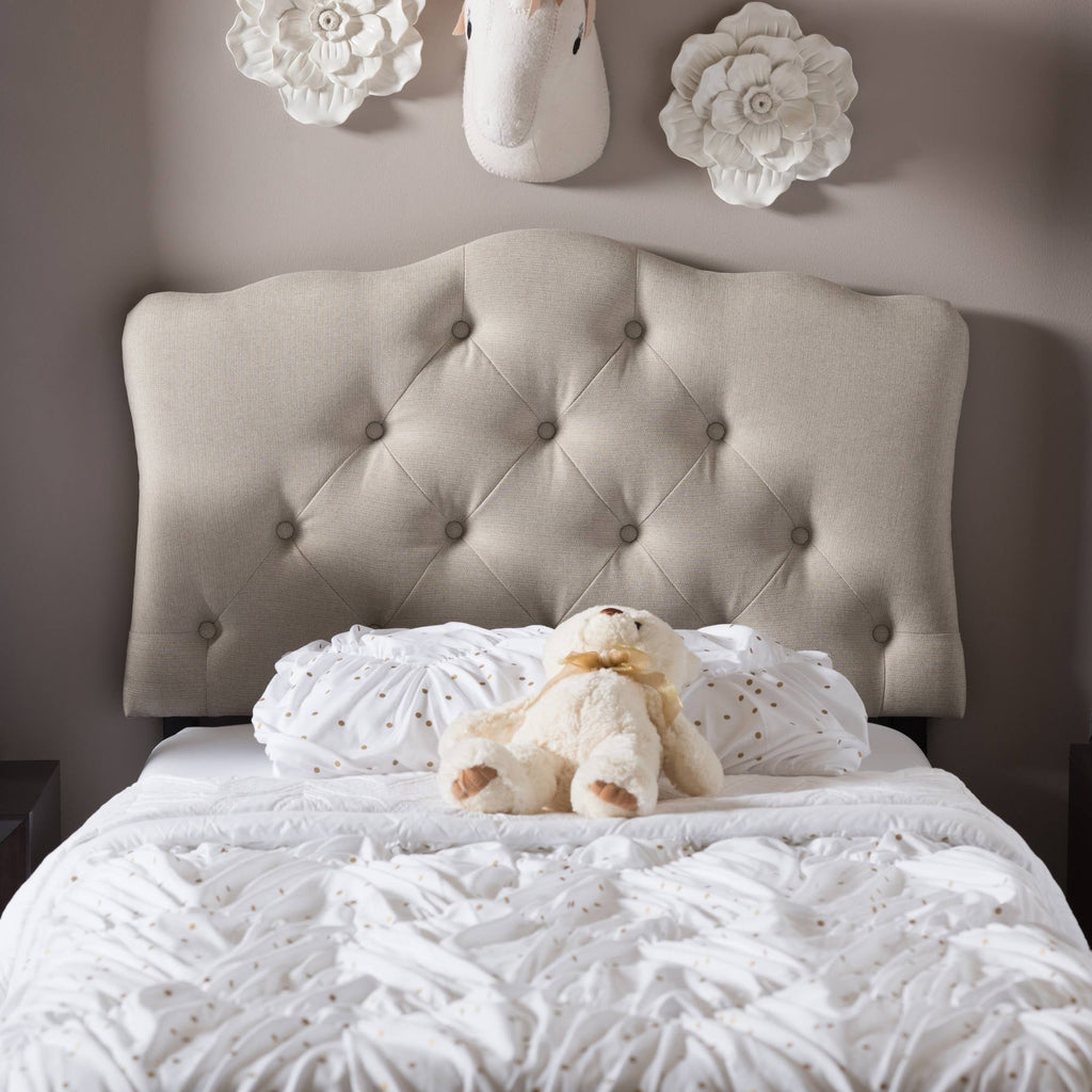 Full Size Grey Fabric Upholstered Headboard W932682