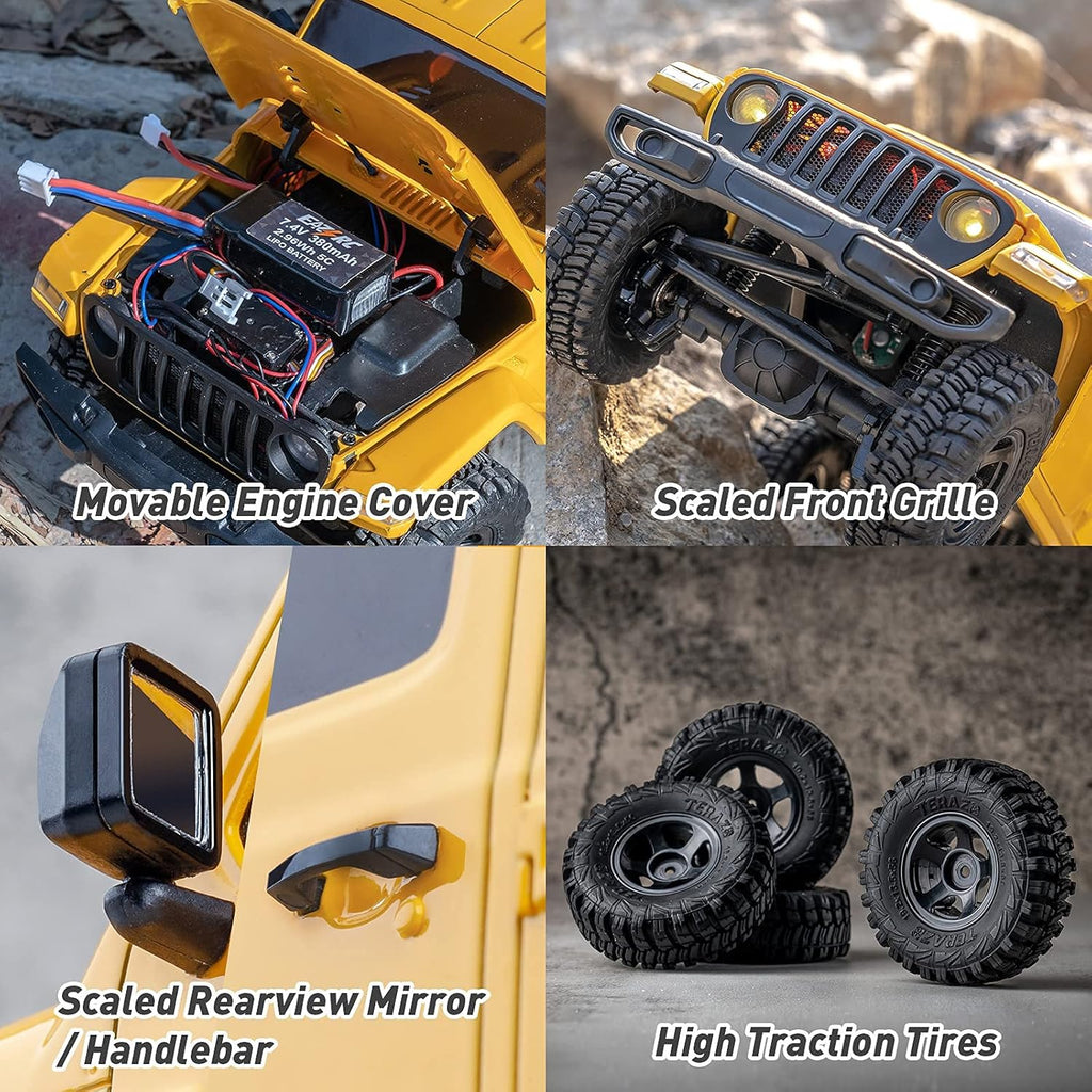 1/18 RC Crawler, 2.4GHz 4WD RC Cars with Battery Charger H810