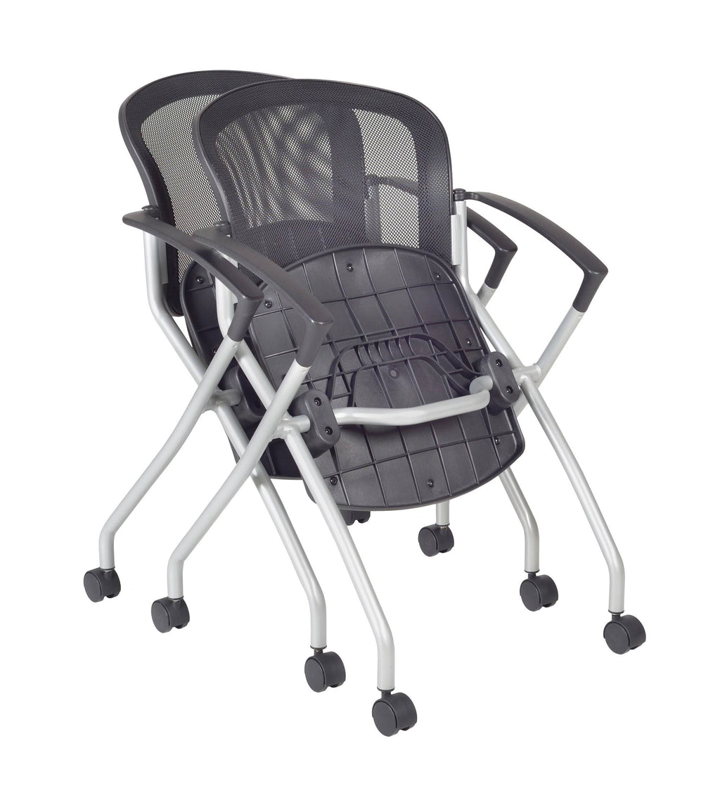 48 x 24 in. Grey Training Table & 2 Black Nesting Chairs J904