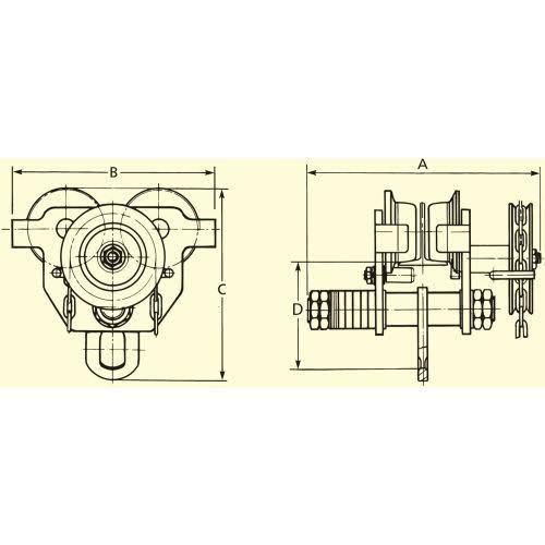3 Ton Capacity Geared Beam Trolley B73213